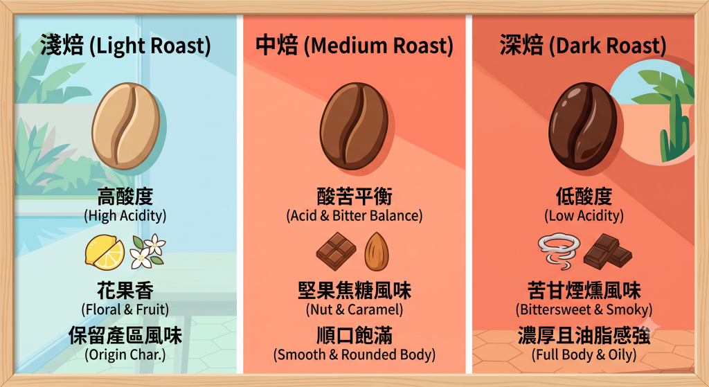 手沖咖啡新手教學|器具、粉水比、萃取步驟一次搞懂 2 咖啡豆焙度